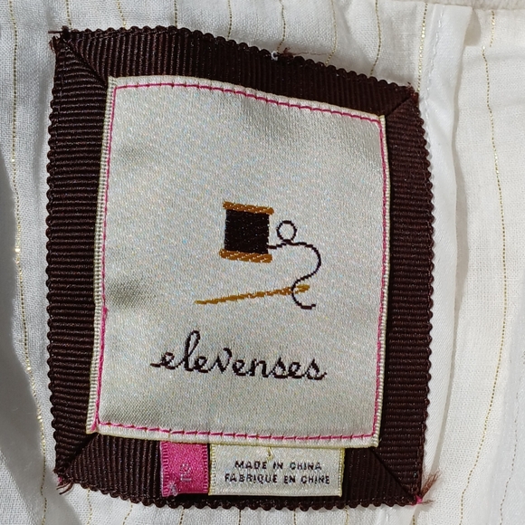 Elevenses Anthropologie Size 2 Linen Blend White Blazer Jacket Top Blouse xs - Picture 2 of 8